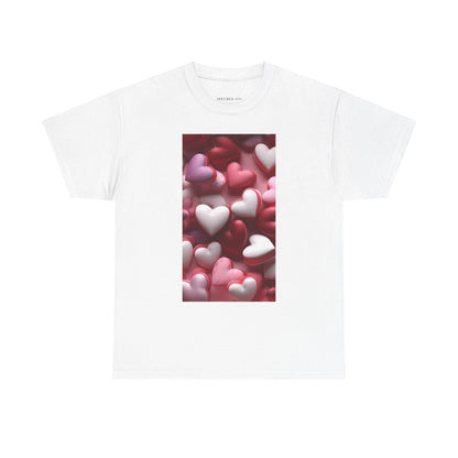 Trendy Women's Graphic "Valentine's Heart Pattern" Tee