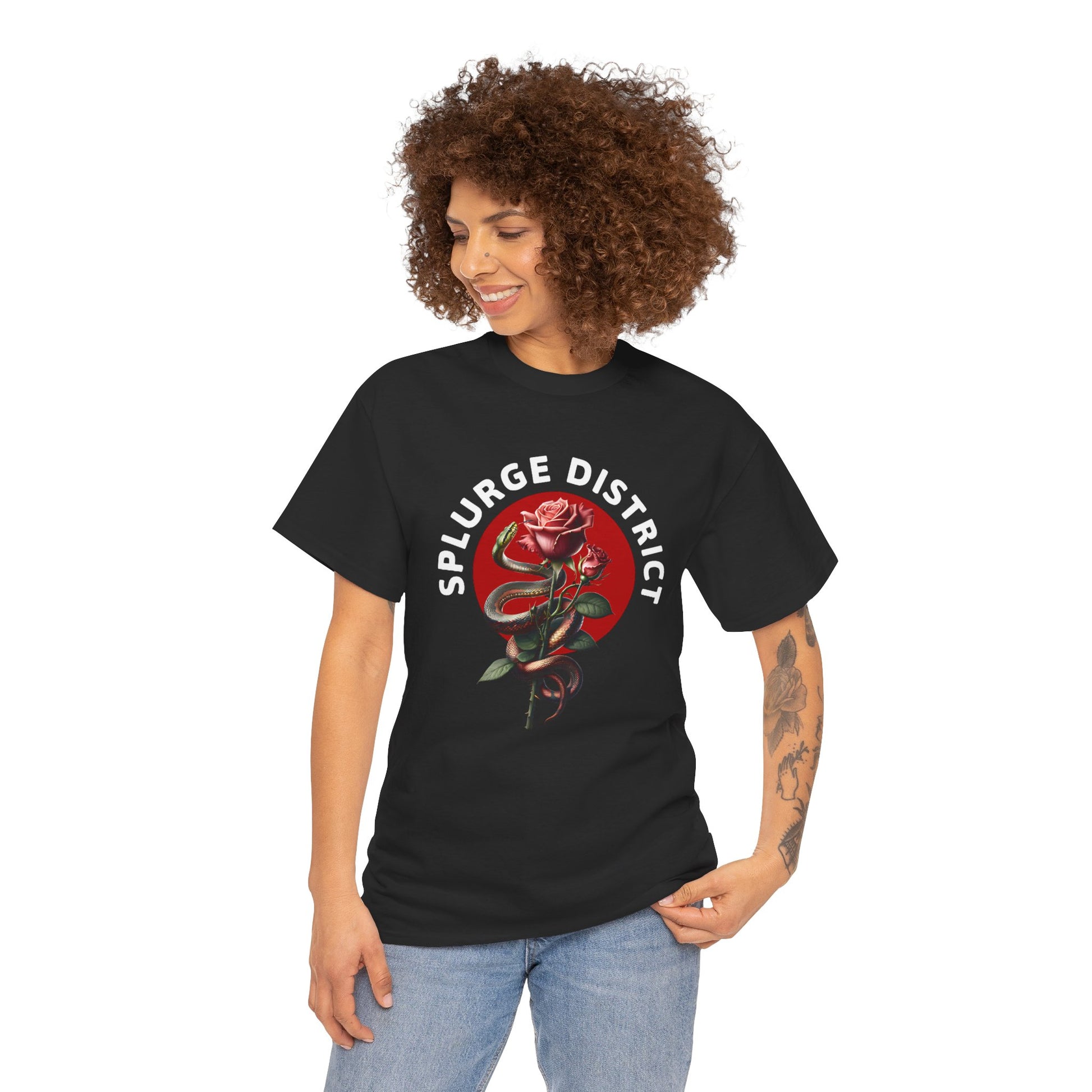 Splurge District Graphic Tee - with Rose Design