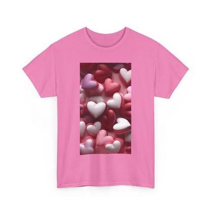 Trendy Women's Graphic "Valentine's Heart Pattern" Tee