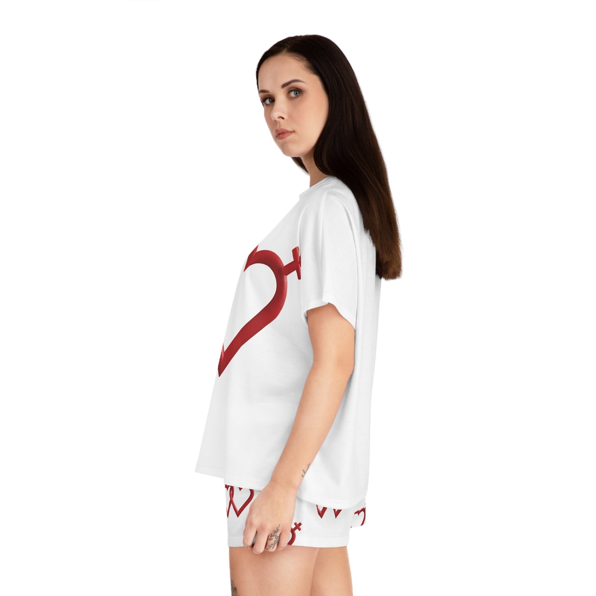 Intertwined Love Gender Symbol Matching Pajama Set – Couples Valentine's Sleepwear