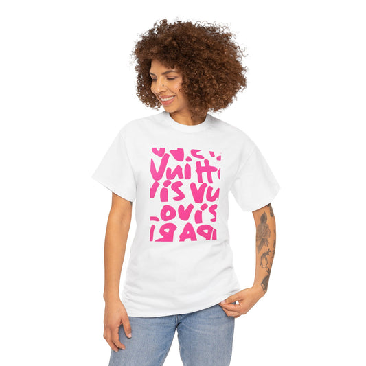 Pink Graffiti Luxe Tee – Street Art Designer-Inspired Shirt