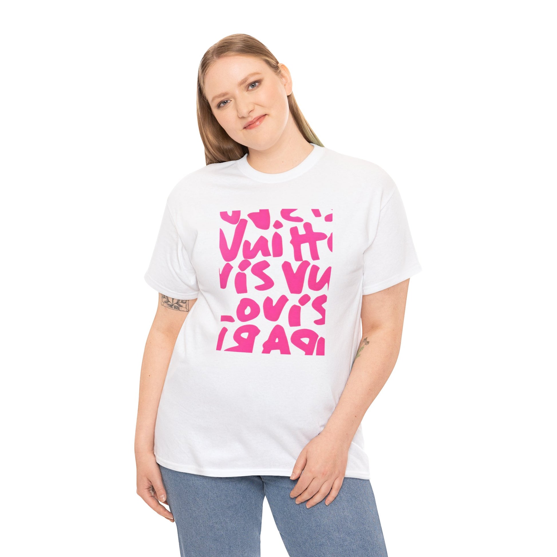 Pink Graffiti Luxe Tee – Street Art Designer-Inspired Shirt