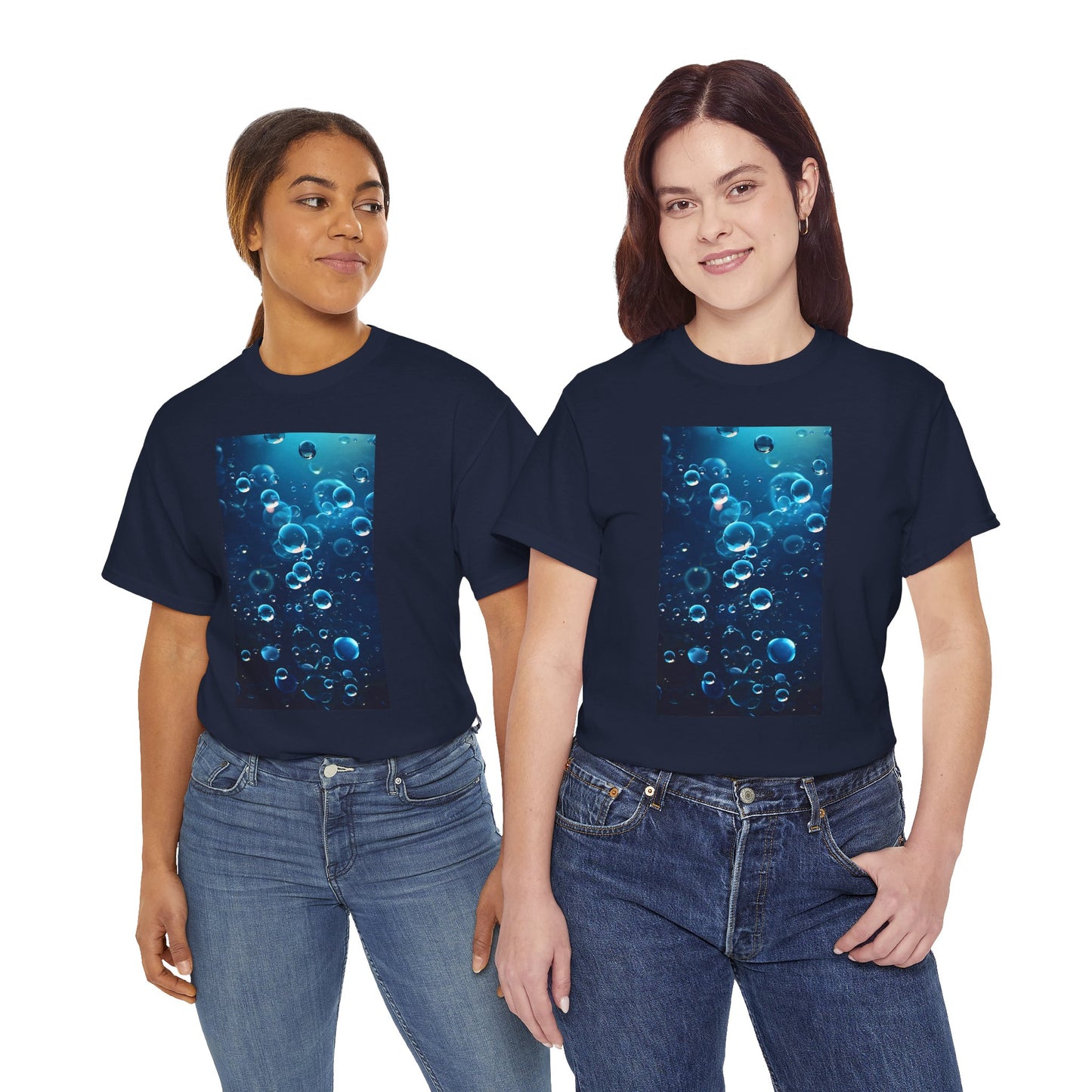 Trendy Women's Graphic "Ocean Bubbles" Tee