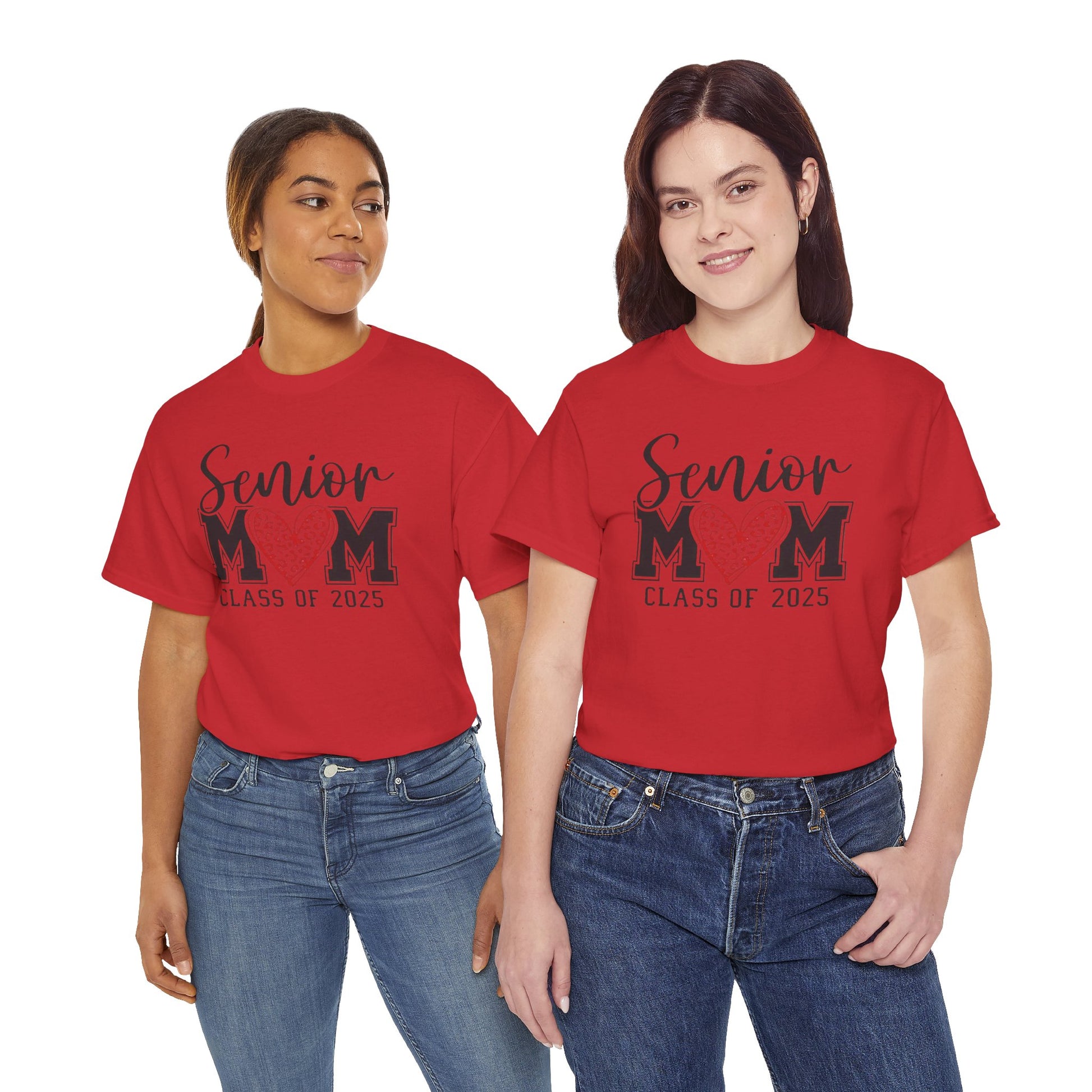 Senior Mom Class of 2026 Leopard Heart Shirt – Proud Graduation Tee for Moms