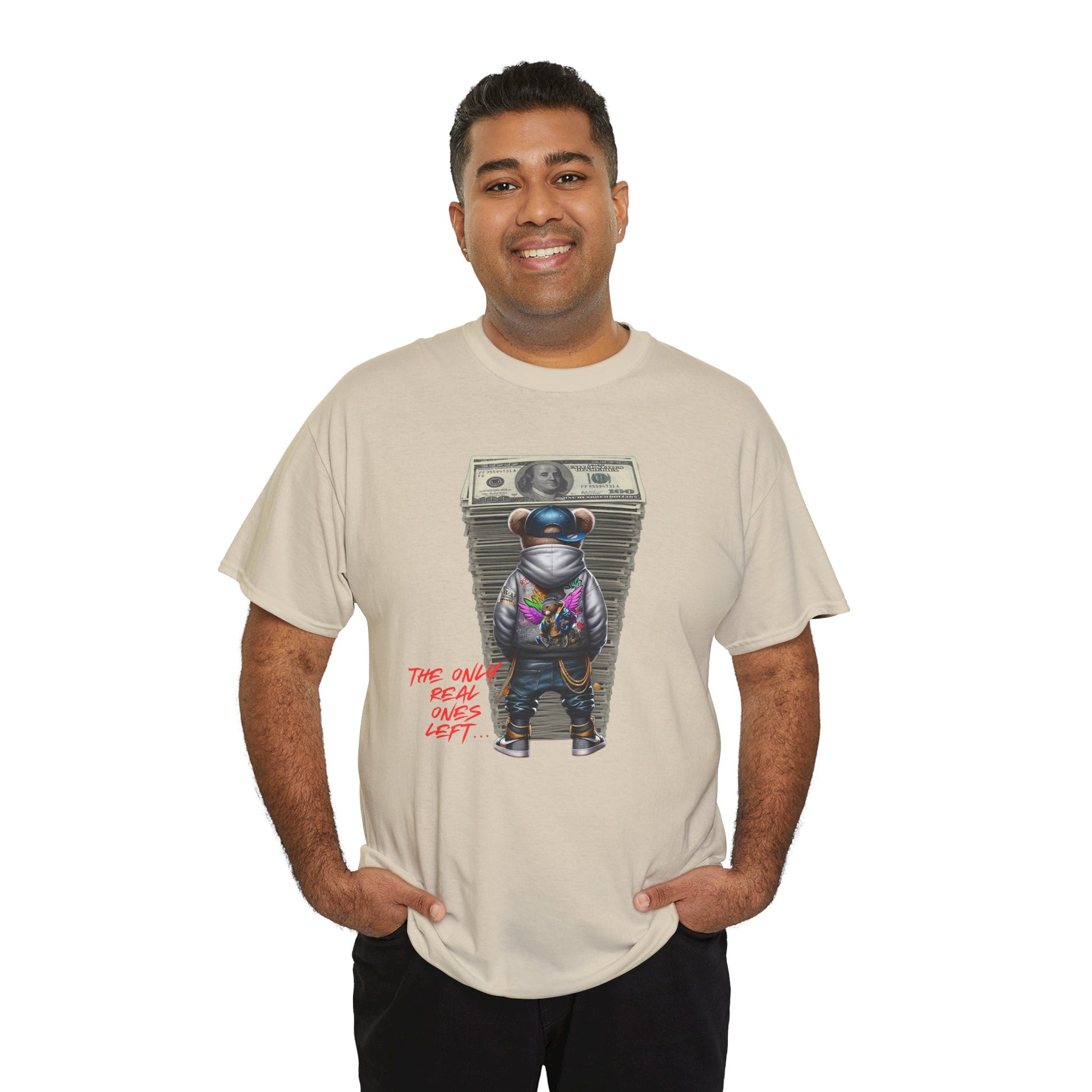 The Only Real Ones Left – Street Bear Stacked Money Graphic Tee