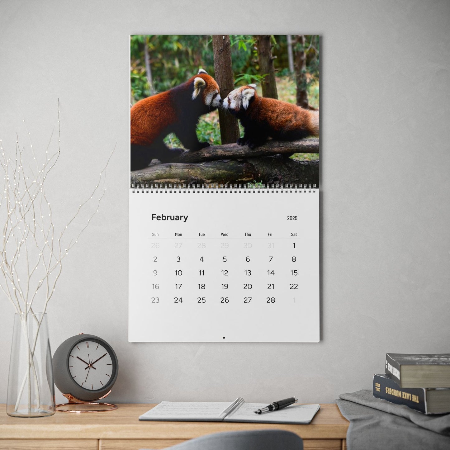 Wall Calendar Red Panda 2025