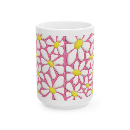 "Cheerful Daisy" Ceramic Mug (11oz, 15oz)
