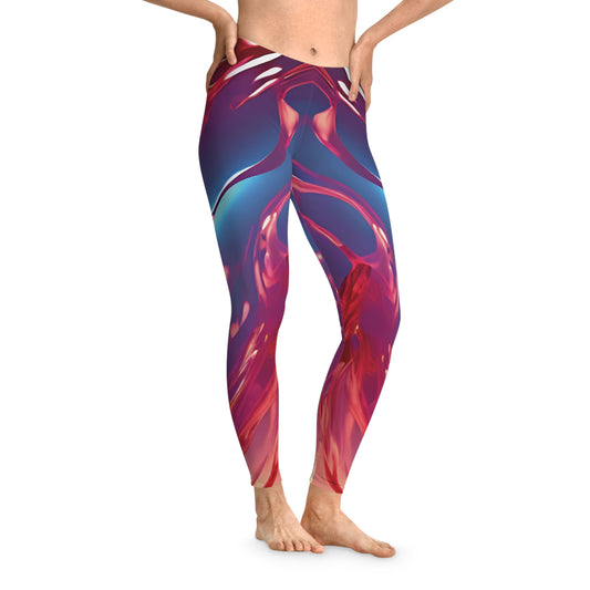 Glass-Like Heart, Glowing with Molten Red Leggings