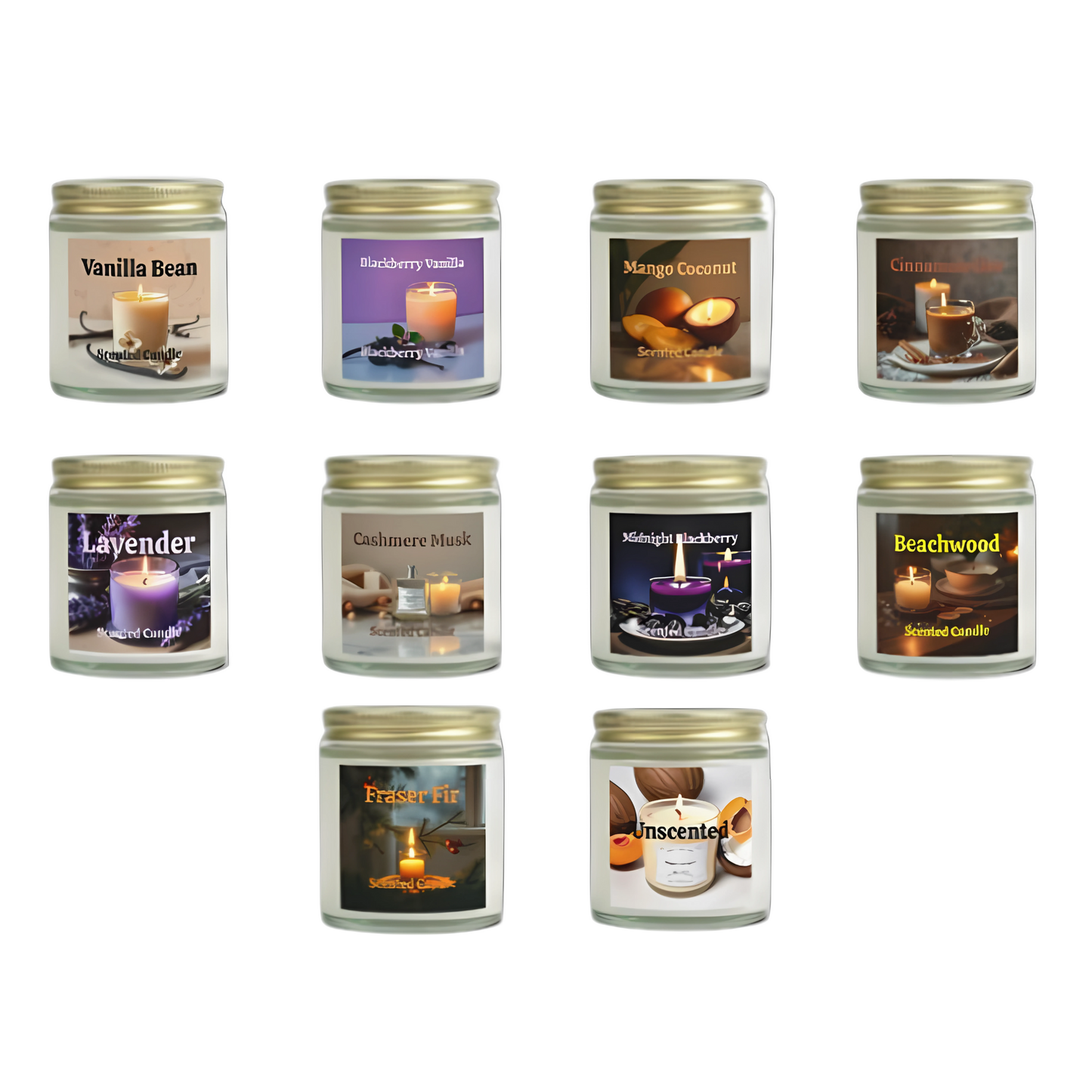 Scented Candles - made with Natural Coconut Apricot Wax (4oz, 9oz)