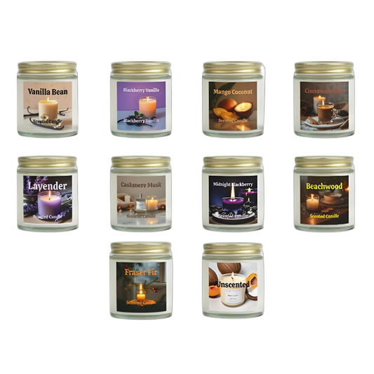 Scented Candles - made with Natural Coconut Apricot Wax (4oz, 9oz)