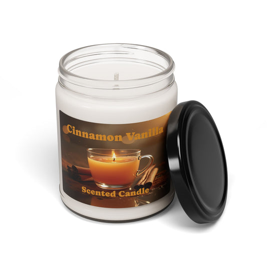 Cinnamon Vanilla - Scented Soy Wax Candle, 9oz