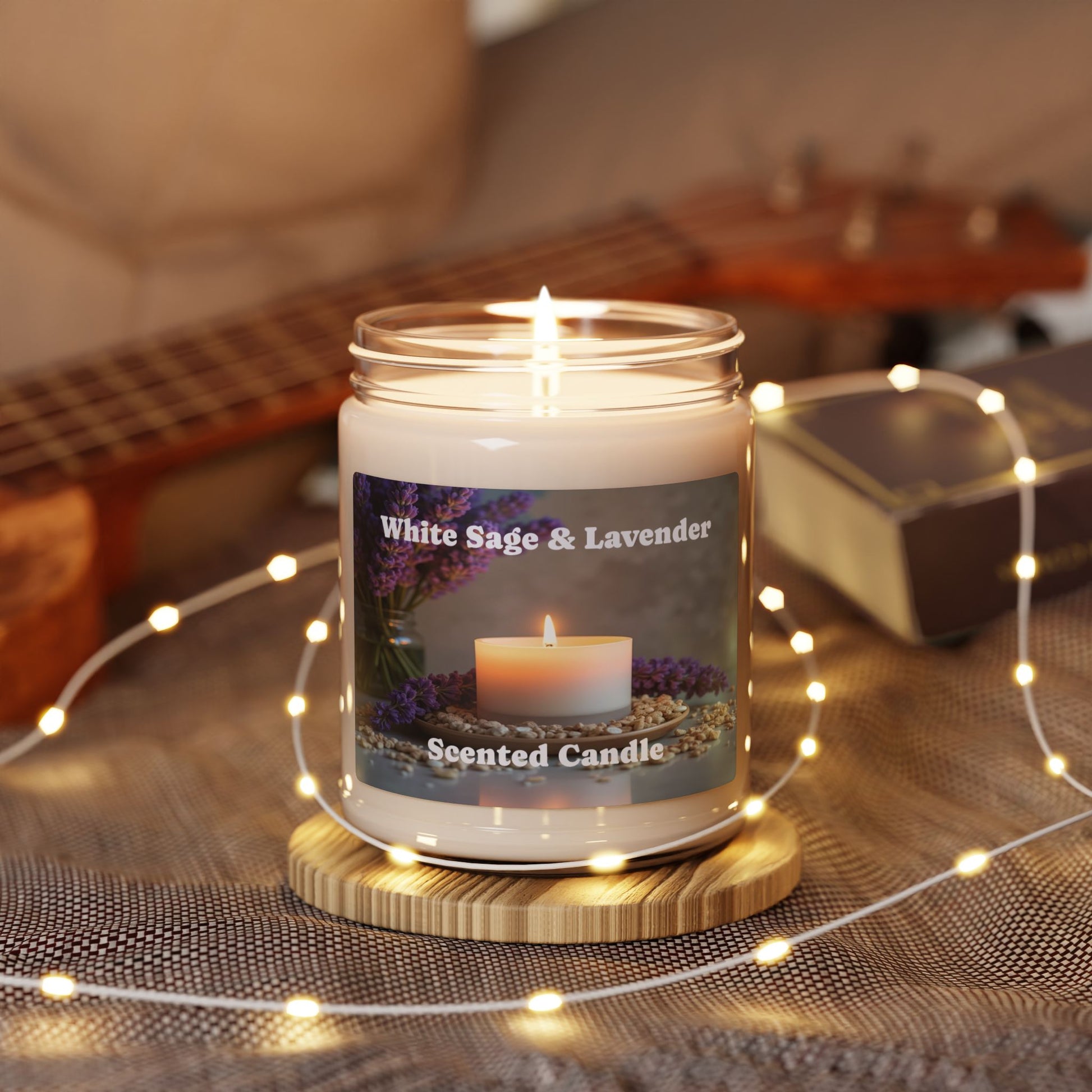 White Sage & Lavender - Scented Soy Wax Candle, 9oz