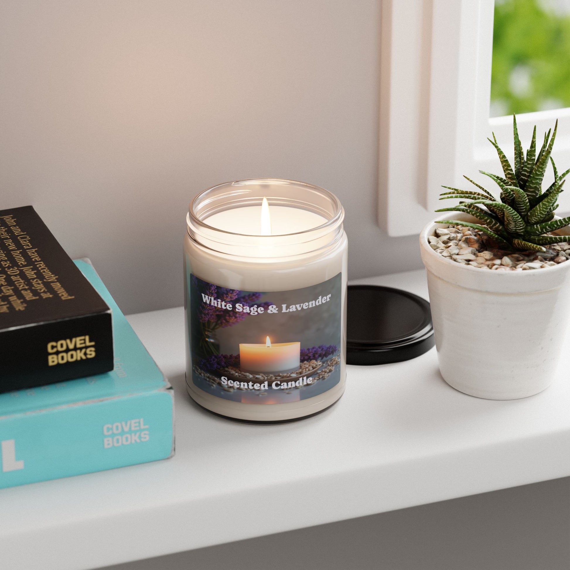 White Sage & Lavender - Scented Soy Wax Candle, 9oz