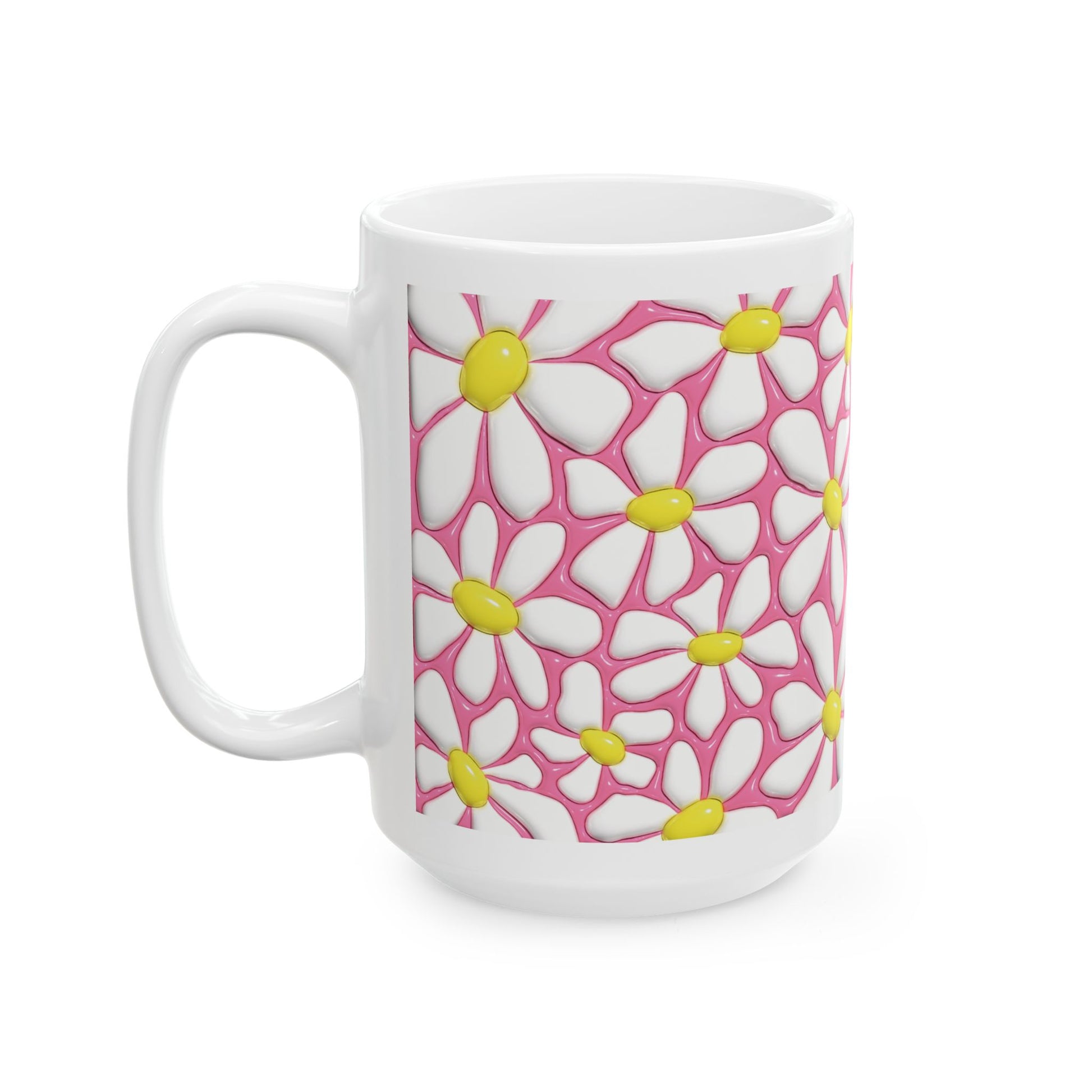 "Cheerful Daisy" Ceramic Mug (11oz, 15oz)