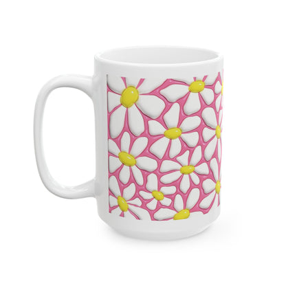 "Cheerful Daisy" Ceramic Mug (11oz, 15oz)