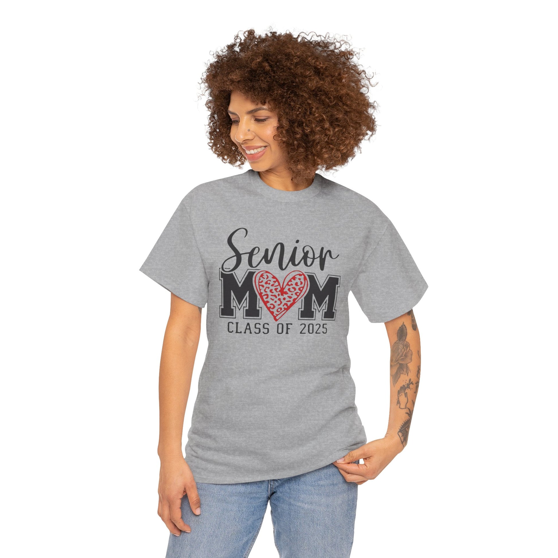 Senior Mom Class of 2026 Leopard Heart Shirt – Proud Graduation Tee for Moms