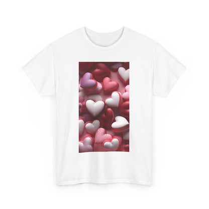 Trendy Women's Graphic "Valentine's Heart Pattern" Tee