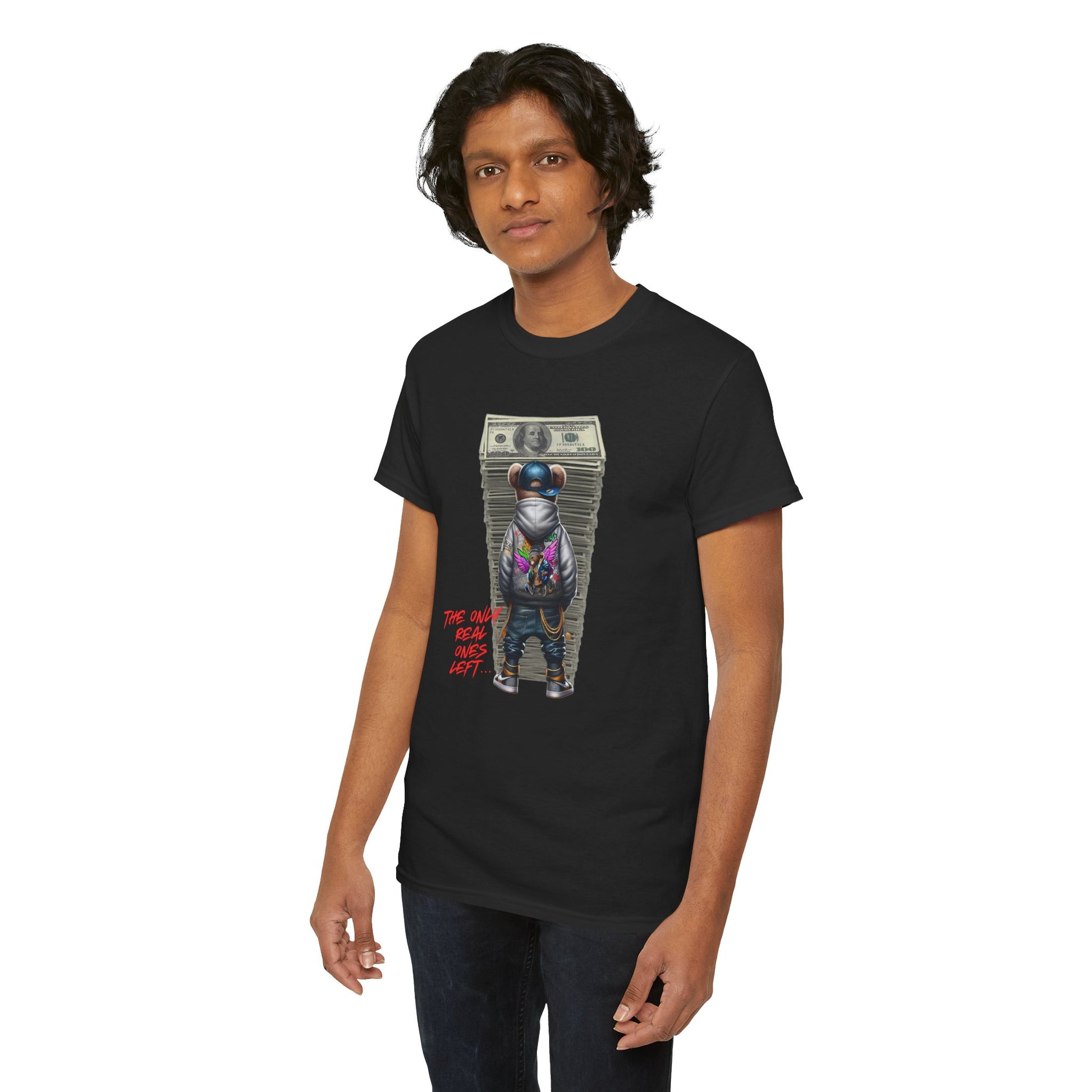 The Only Real Ones Left – Street Bear Stacked Money Graphic Tee
