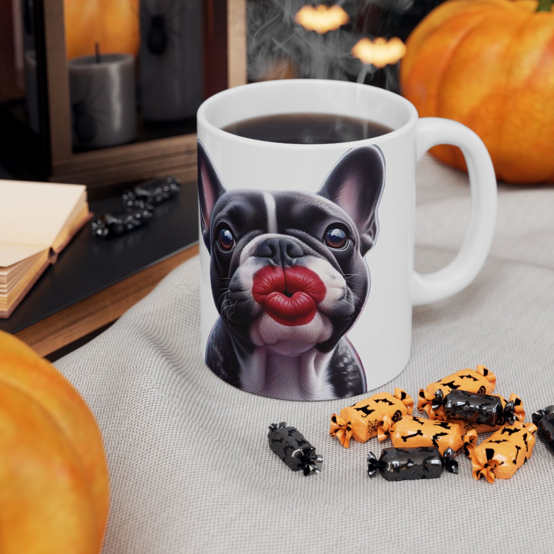 French Bulldog Blowing Kiss Mug (11oz & 15oz)
