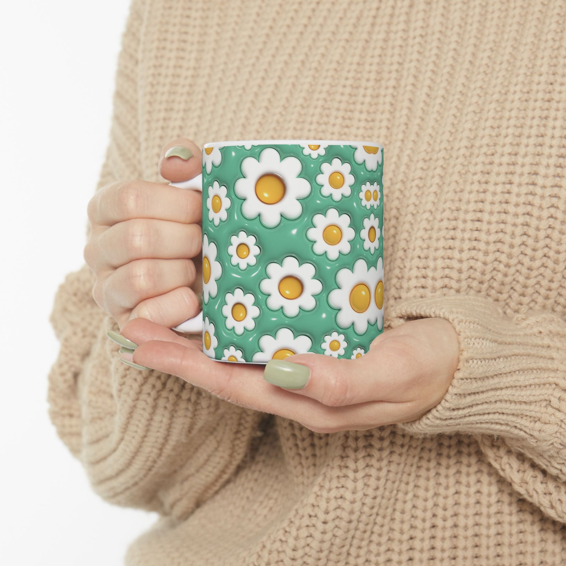"Whimsical Daisy" Ceramic Mug (11oz, 15oz)