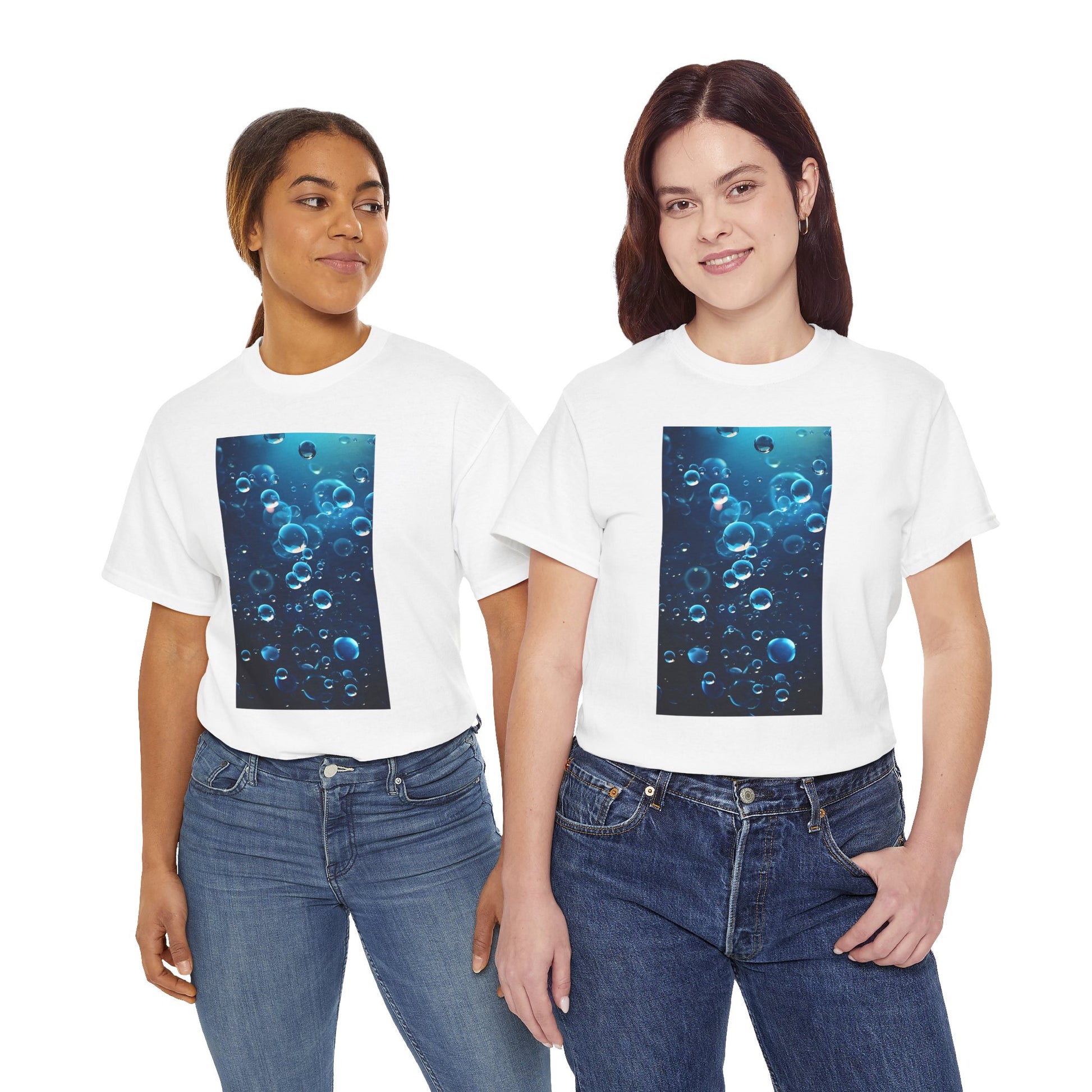 Trendy Women's Graphic "Ocean Bubbles" Tee