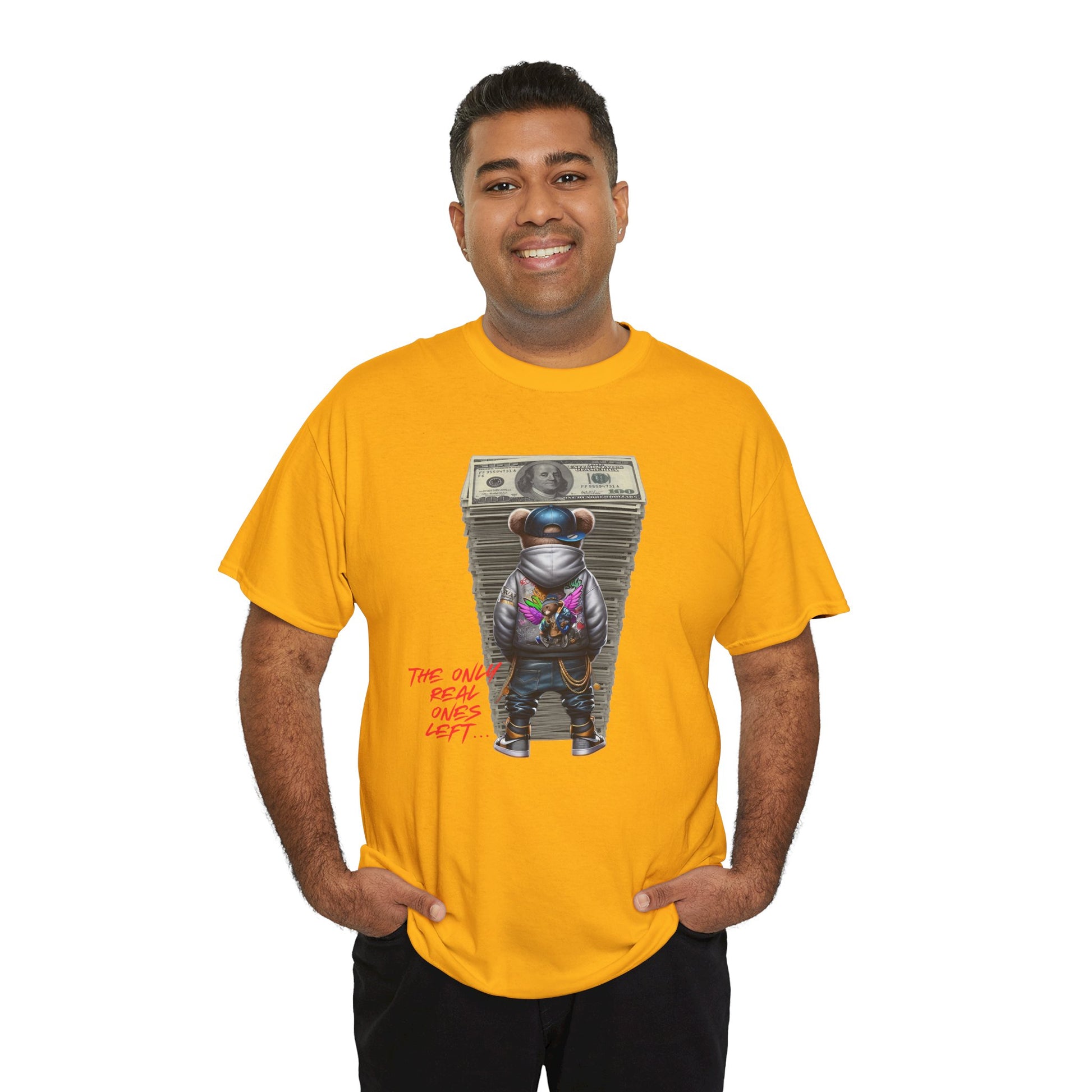 The Only Real Ones Left – Street Bear Stacked Money Graphic Tee