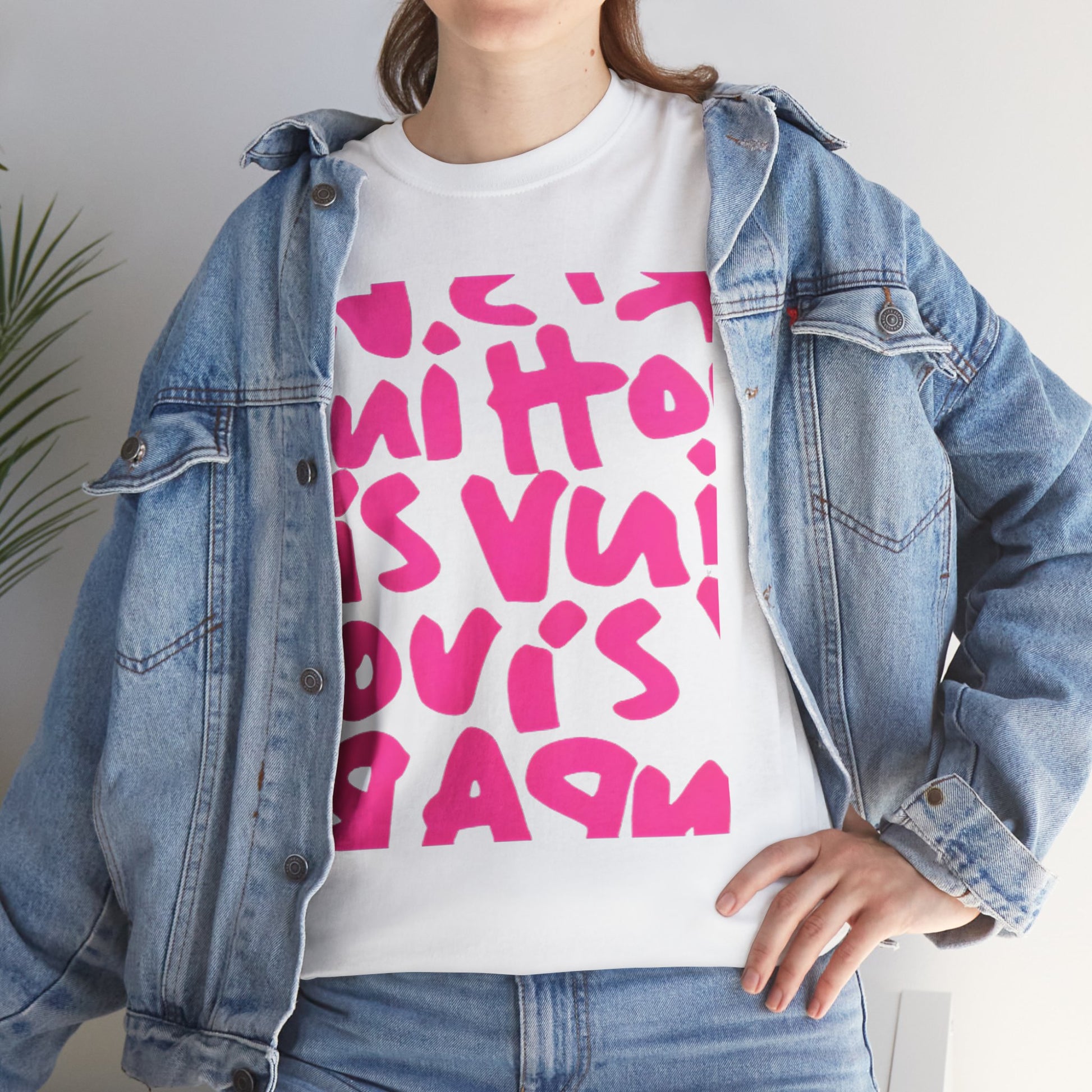 Graphic Women's Tee – Vibrant Pink Typography Design | Bold & Trendy Statement Tee