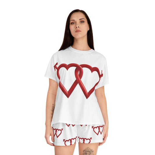 Intertwined Love Gender Symbol Matching Pajama Set – Couples Valentine's Sleepwear