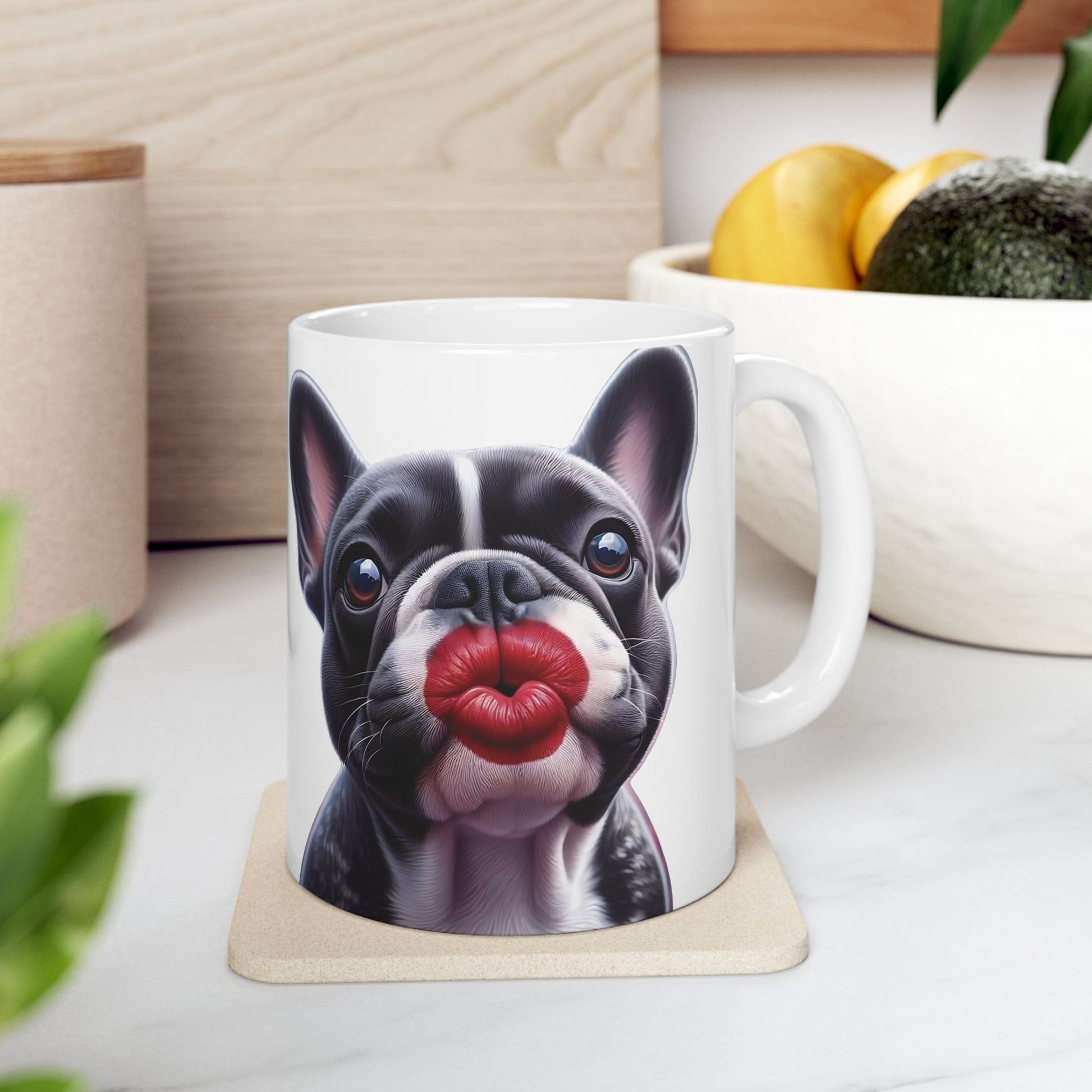French Bulldog Blowing Kiss Mug (11oz & 15oz)