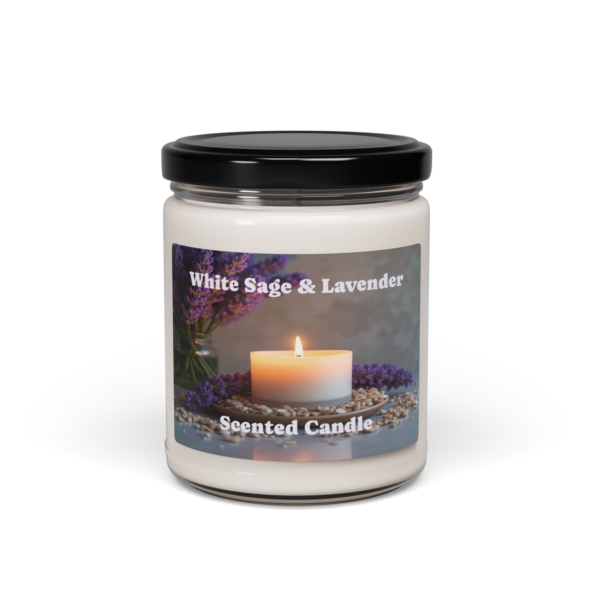 White Sage & Lavender - Scented Soy Wax Candle, 9oz