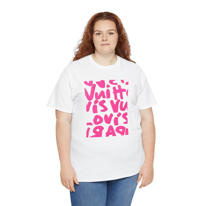 Pink Graffiti Luxe Tee – Street Art Designer-Inspired Shirt