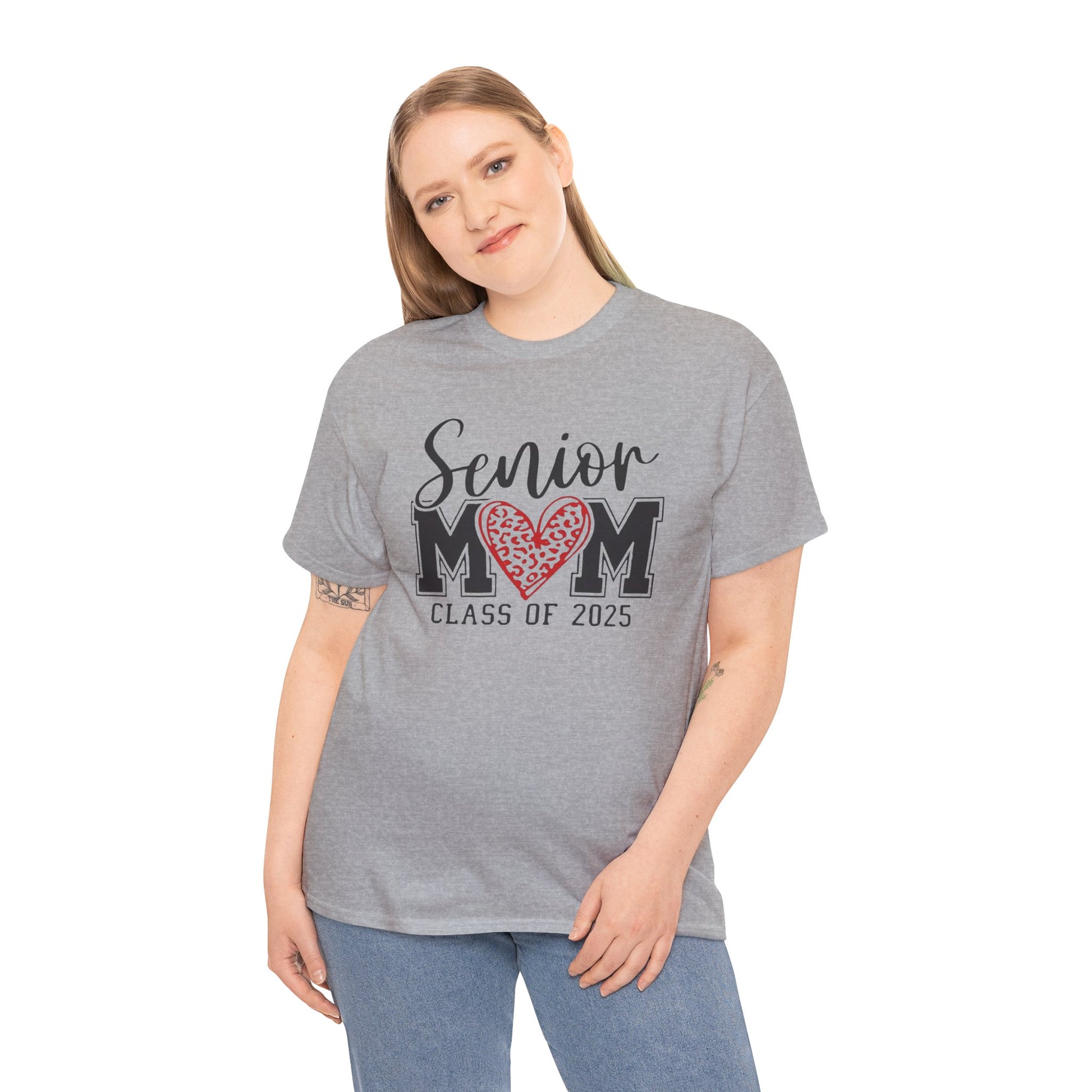Senior Mom Class of 2026 Leopard Heart Shirt – Proud Graduation Tee for Moms