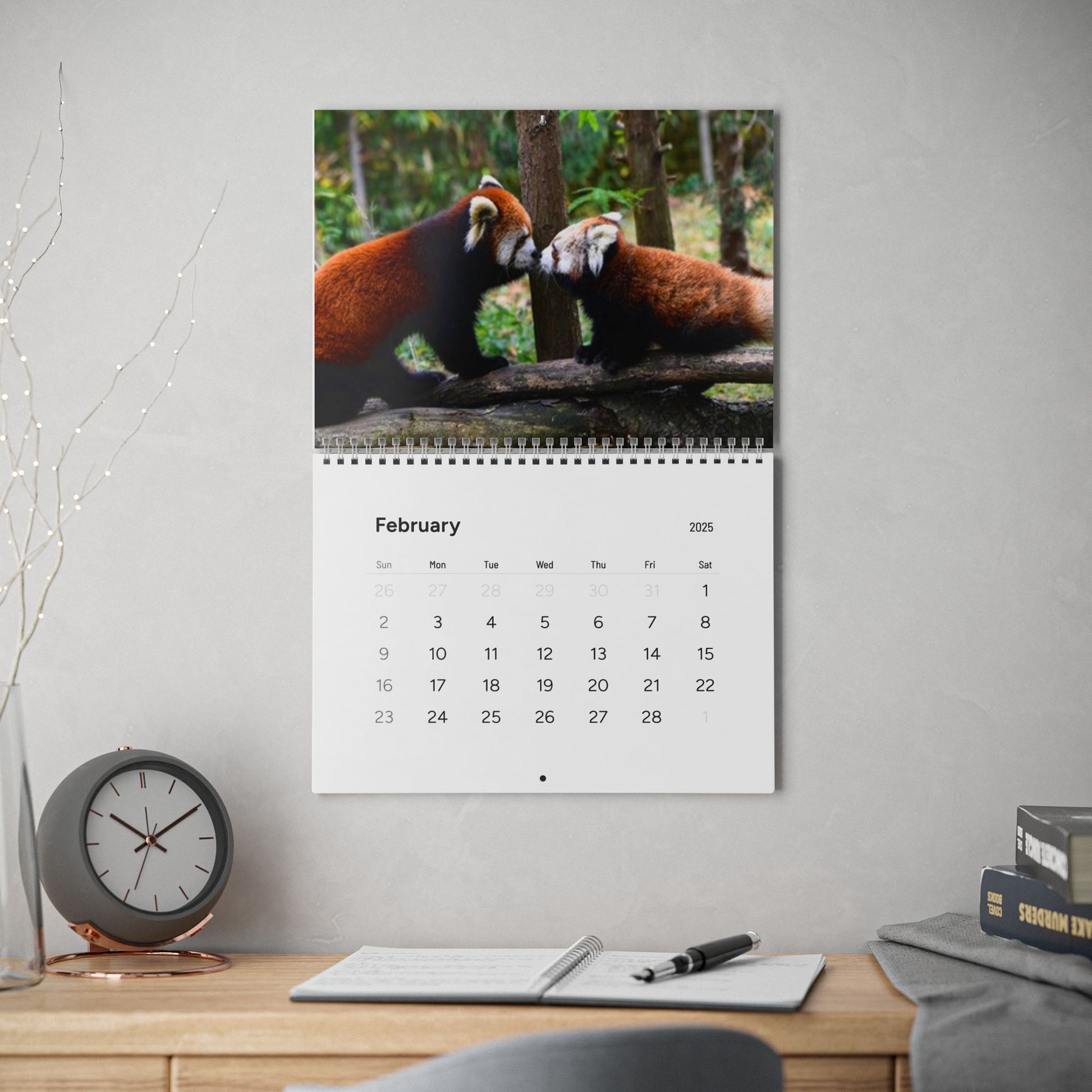 Wall Calendar Red Panda 2025