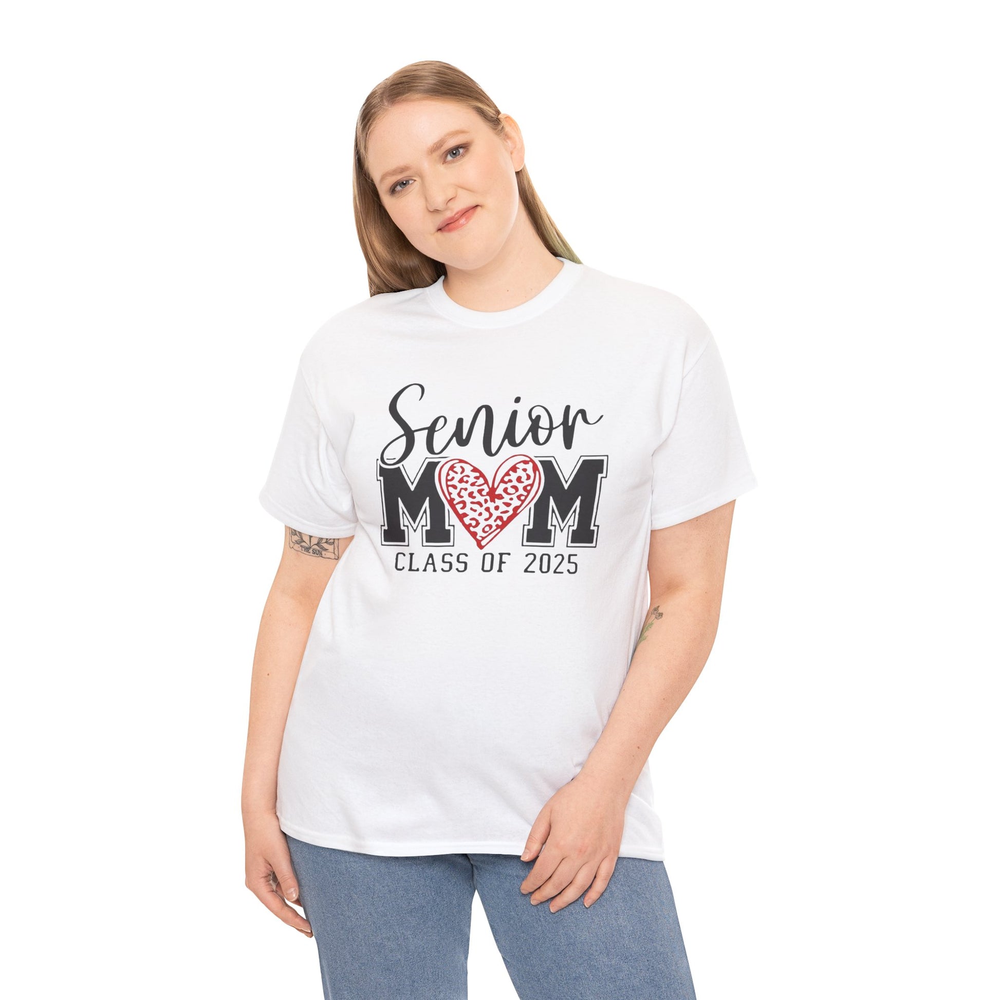 Senior Mom Class of 2026 Leopard Heart Shirt – Proud Graduation Tee for Moms