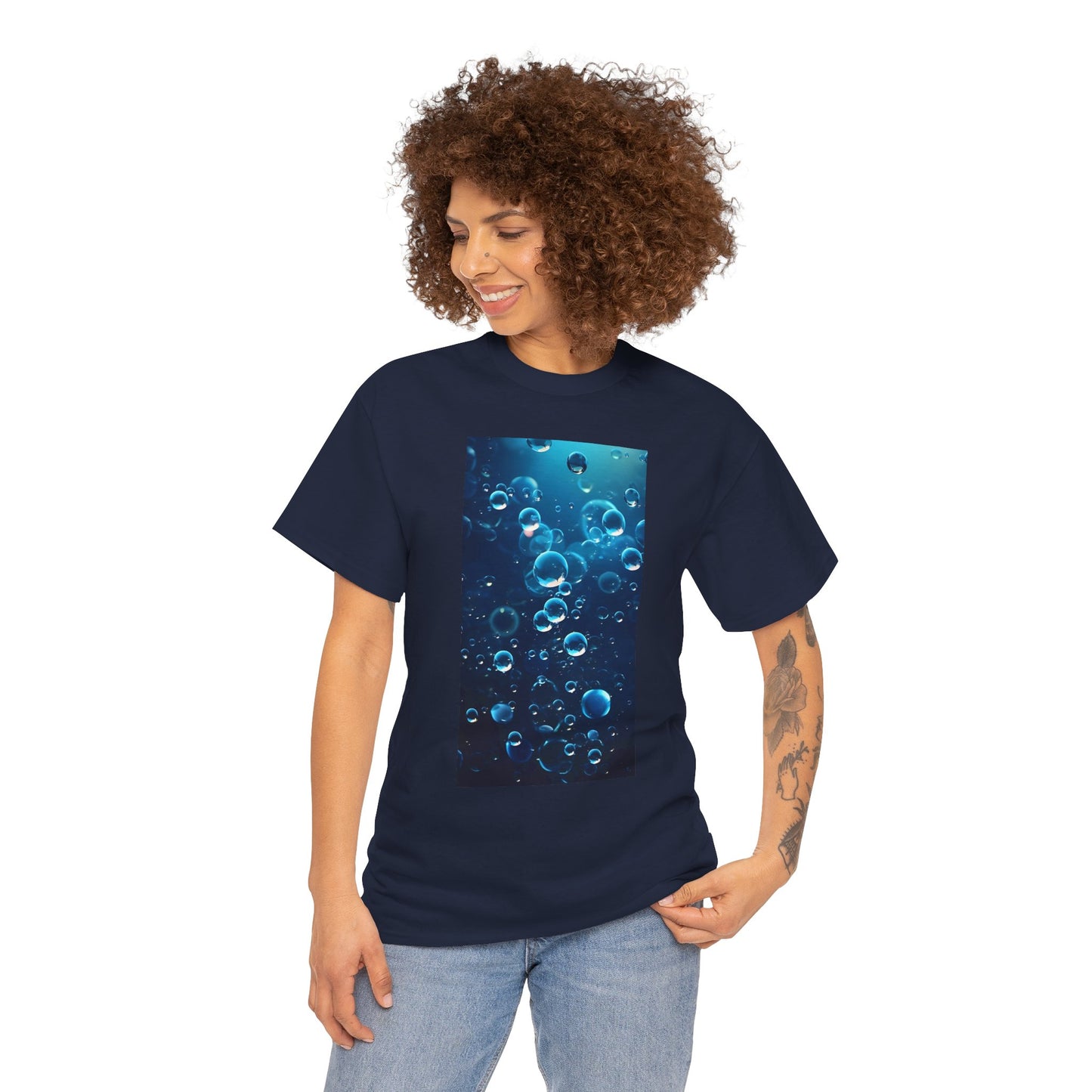 Trendy Women's Graphic "Ocean Bubbles" Tee