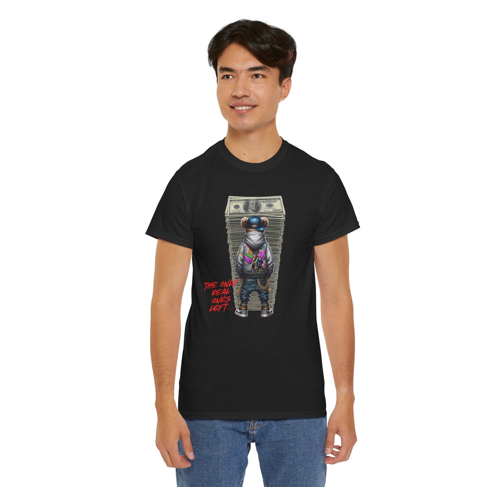 The Only Real Ones Left – Street Bear Stacked Money Graphic Tee