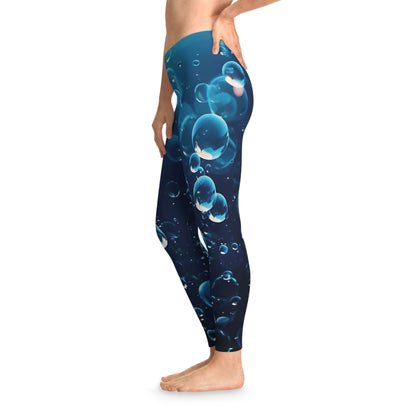 Deep Blue Drift" Bubble Art Leggings – Ocean Vibe Streetwear