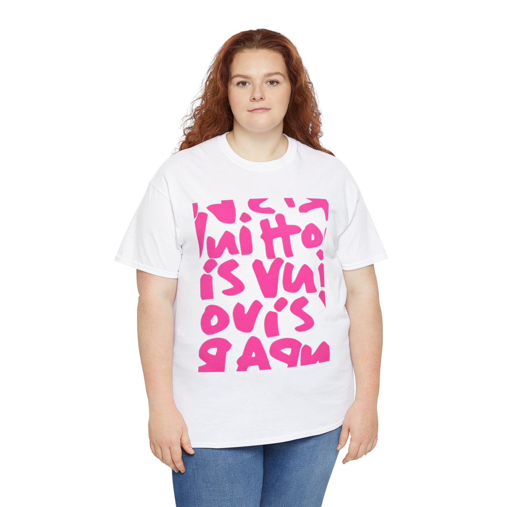 Graphic Women's Tee – Vibrant Pink Typography Design | Bold & Trendy Statement Tee
