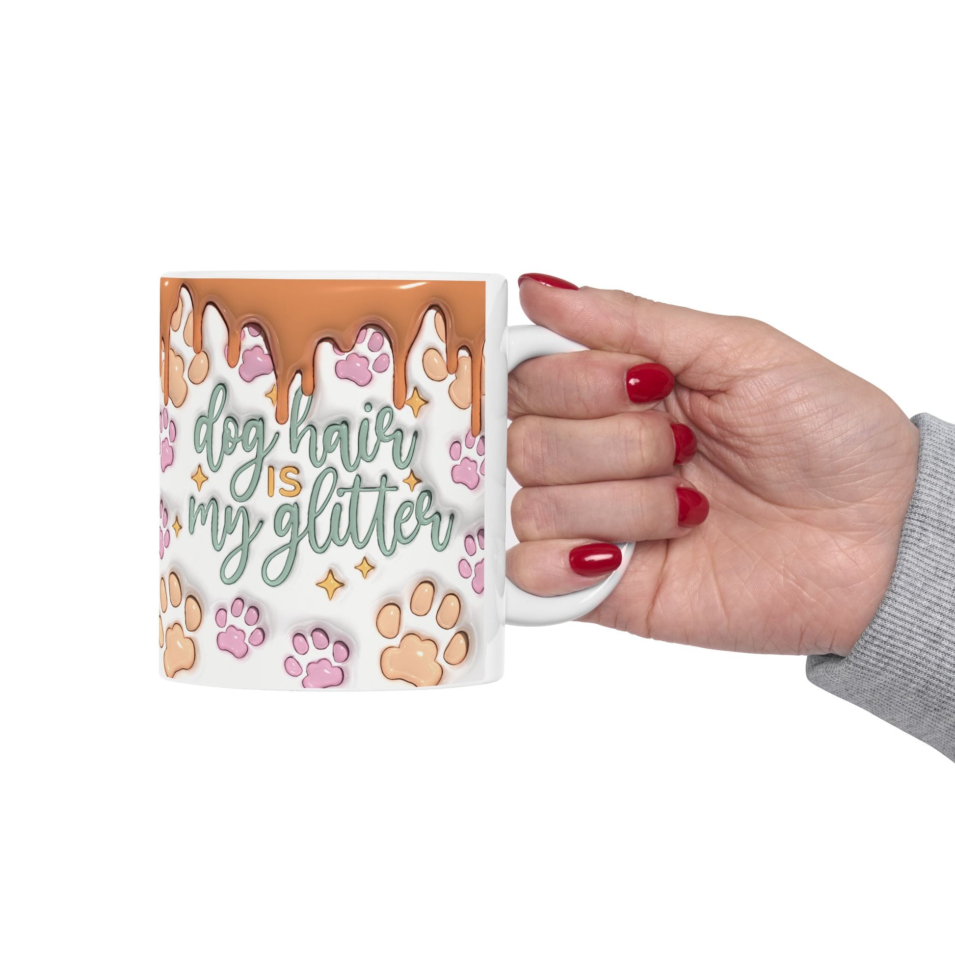 "Dog Hair Is My Glitter" Ceramic Mug (11oz, 15oz)