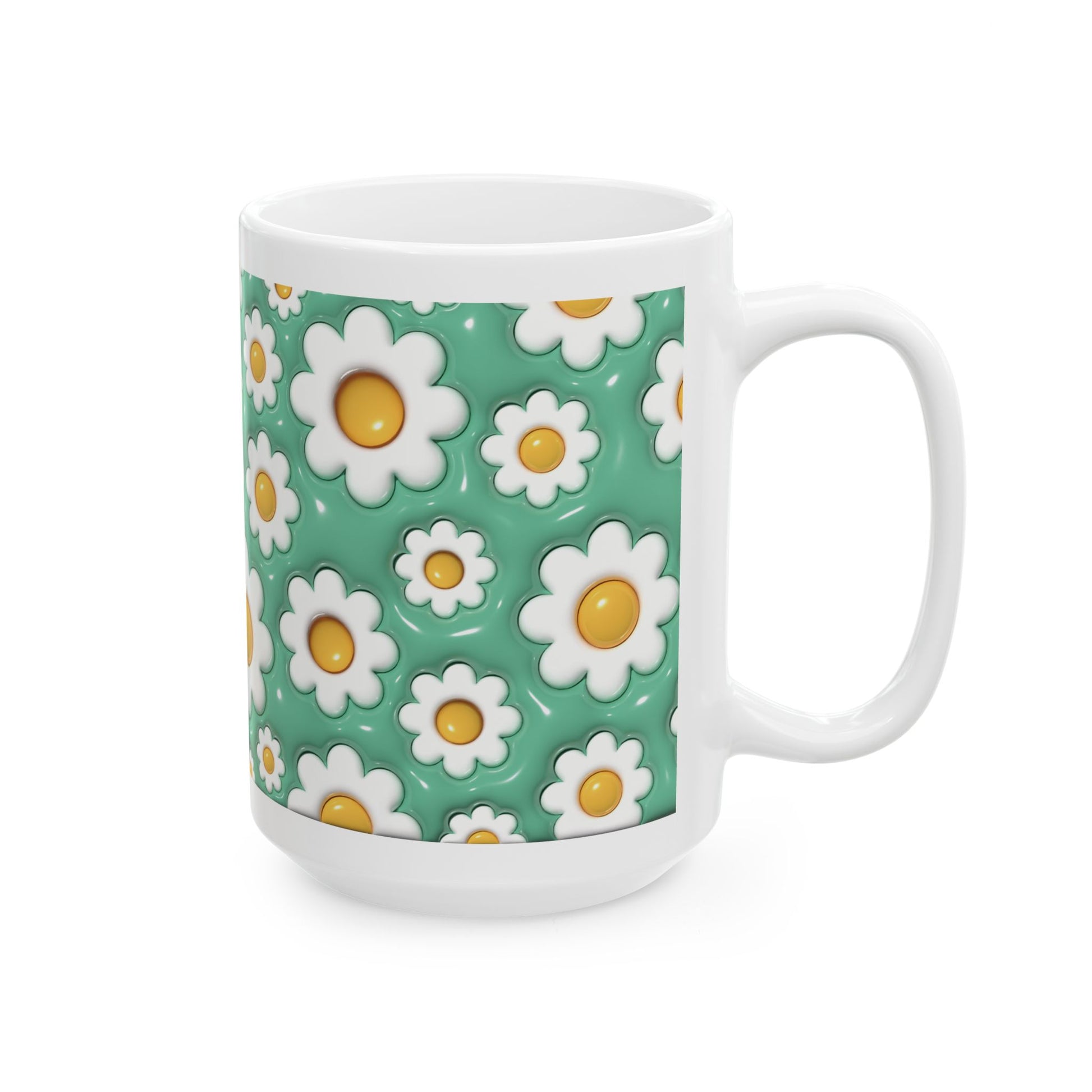 "Whimsical Daisy" Ceramic Mug (11oz, 15oz)