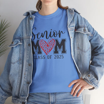 Senior Mom Class of 2026 Leopard Heart Shirt – Proud Graduation Tee for Moms