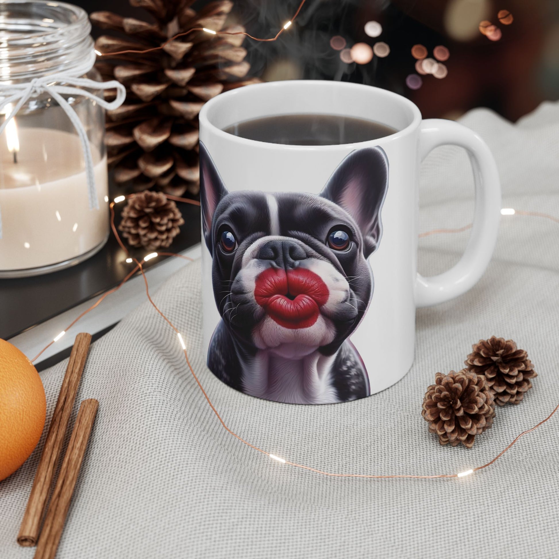 French Bulldog Blowing Kiss Mug (11oz & 15oz)