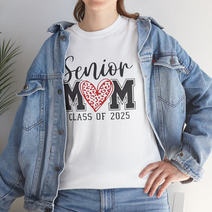 Senior Mom Class of 2026 Leopard Heart Shirt – Proud Graduation Tee for Moms