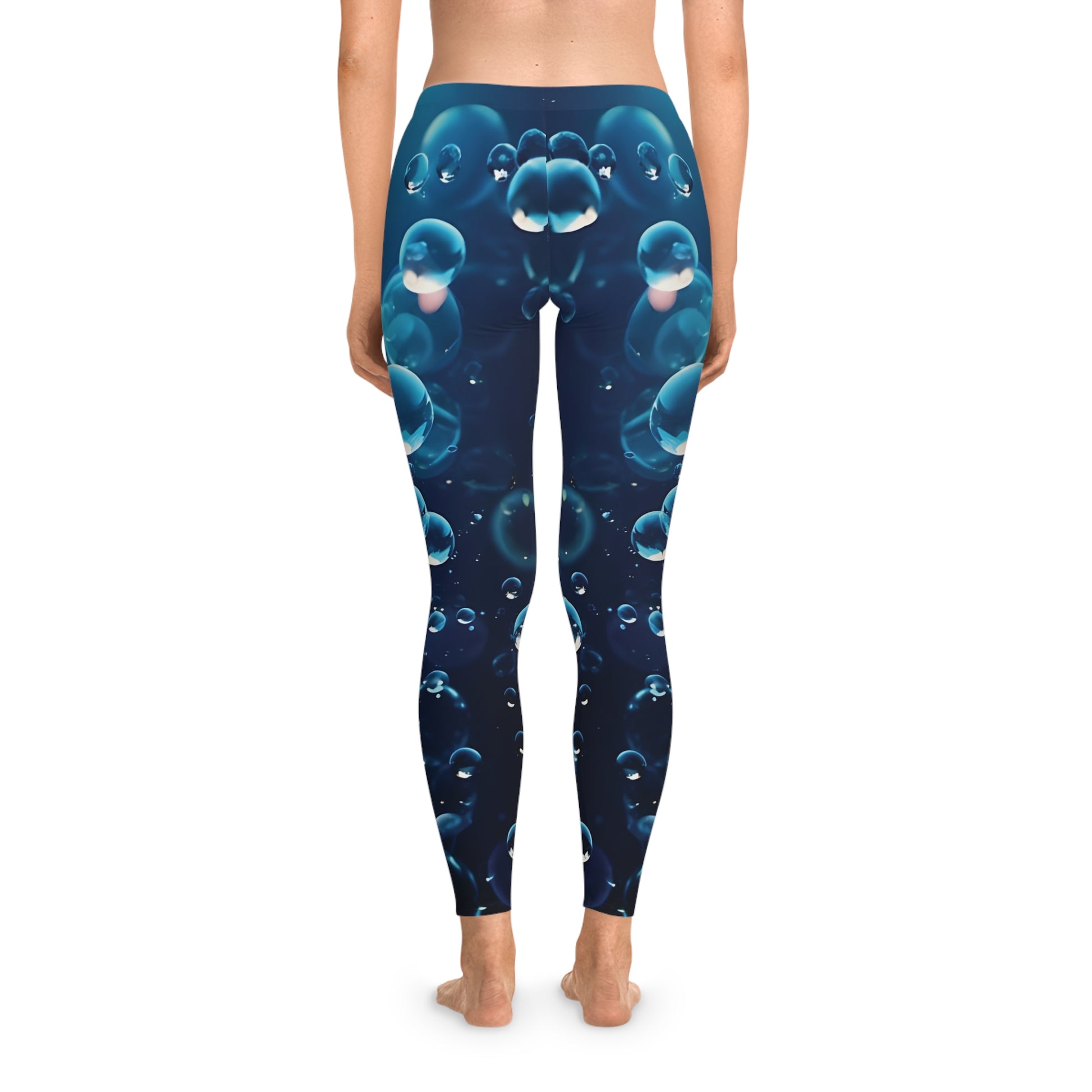 Deep Blue Drift" Bubble Art Leggings – Ocean Vibe Streetwear