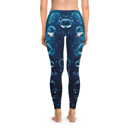 Deep Blue Drift" Bubble Art Leggings – Ocean Vibe Streetwear