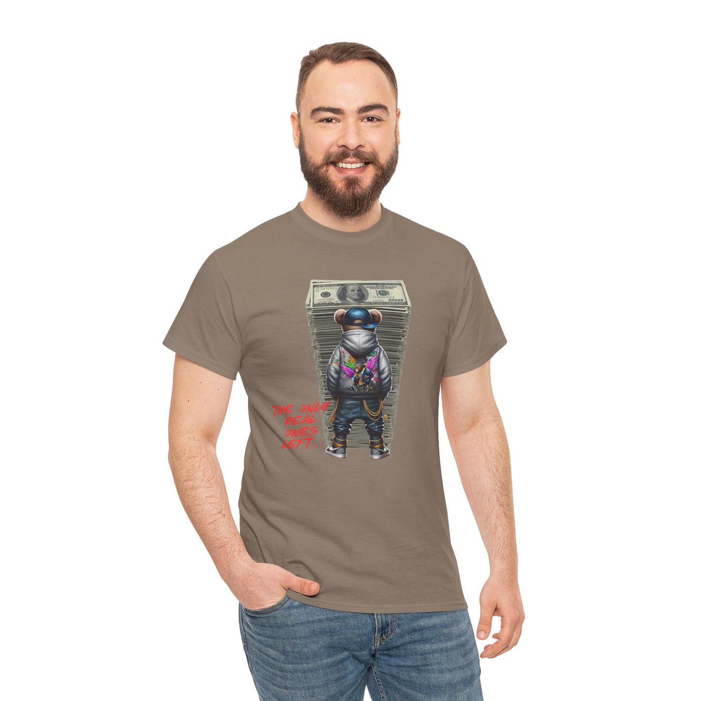 The Only Real Ones Left – Street Bear Stacked Money Graphic Tee