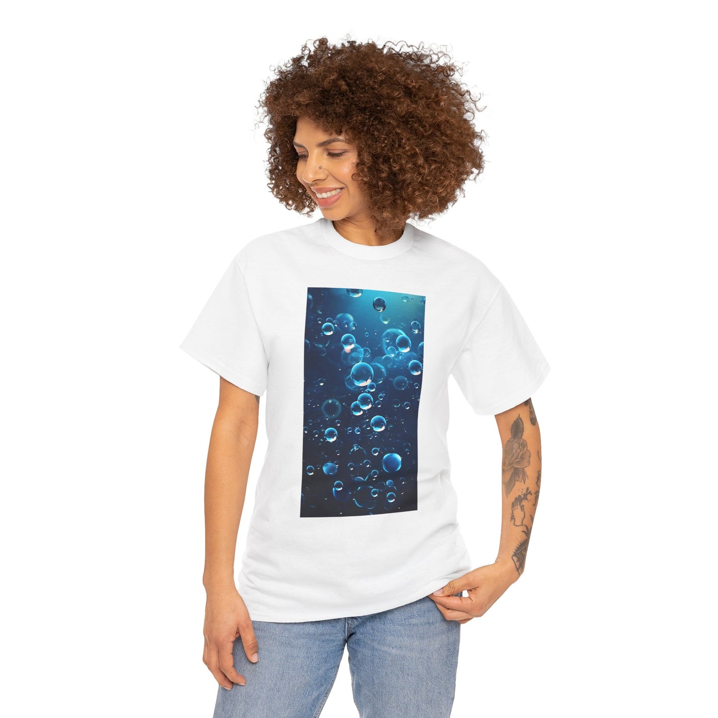 Trendy Women's Graphic "Ocean Bubbles" Tee