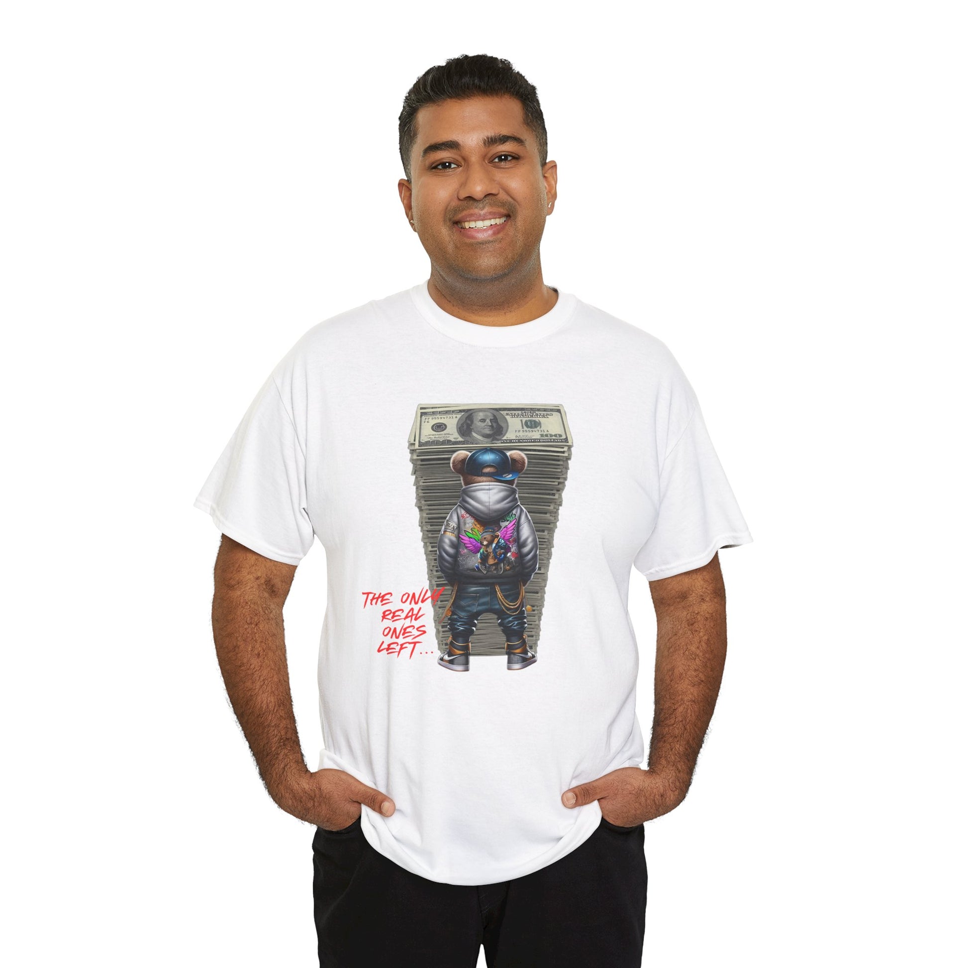The Only Real Ones Left – Street Bear Stacked Money Graphic Tee