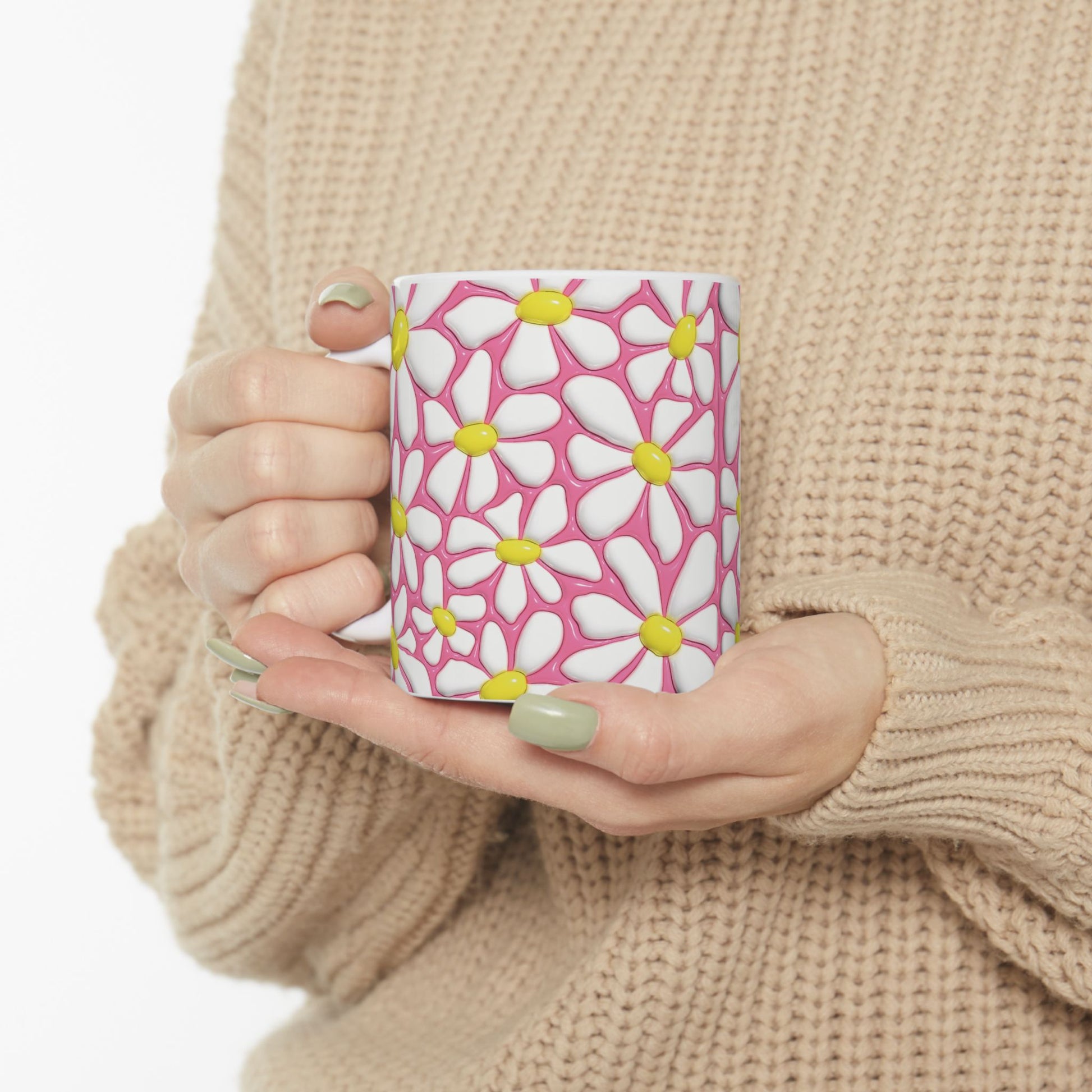 "Cheerful Daisy" Ceramic Mug (11oz, 15oz)