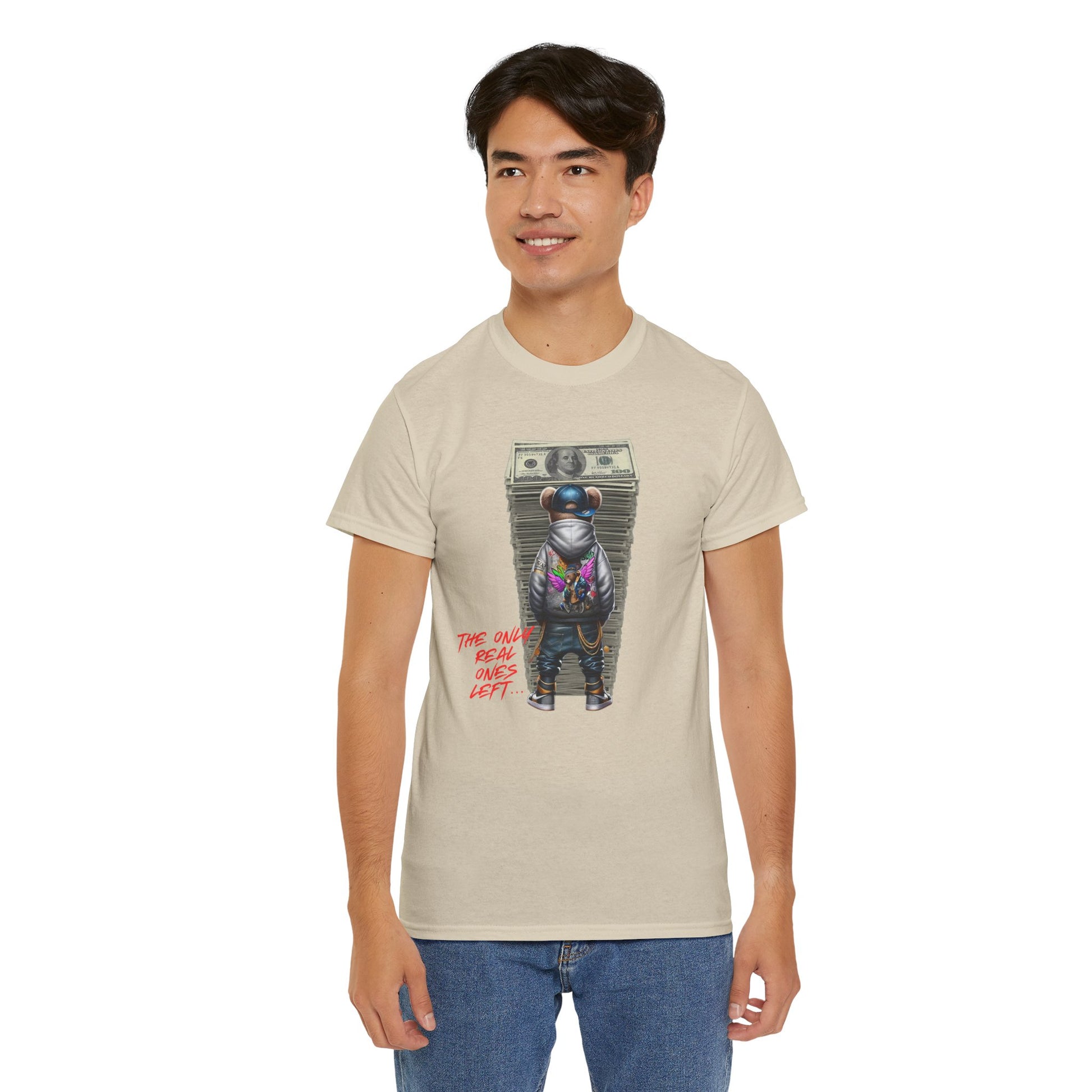 The Only Real Ones Left – Street Bear Stacked Money Graphic Tee